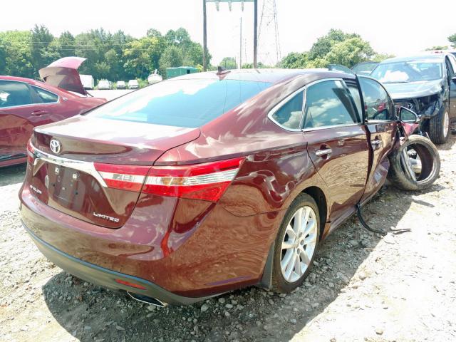 4T1BK1EBXDU058825 - 2013 TOYOTA AVALON BAS BURGUNDY photo 4