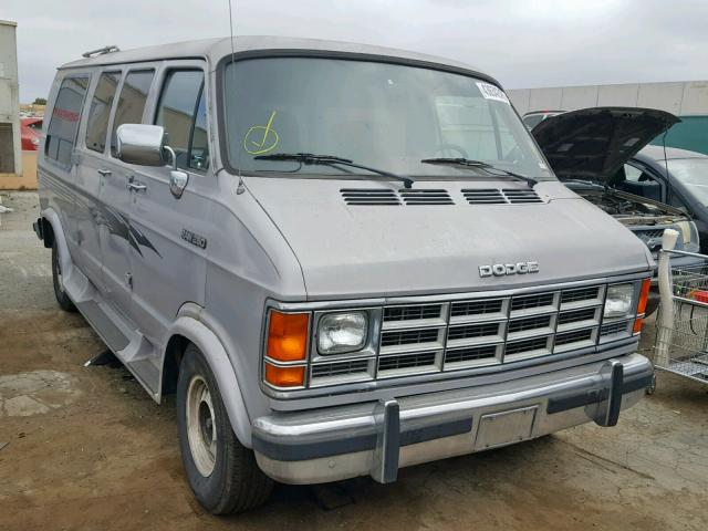 2B6HB21Y0NK116032 - 1992 DODGE RAM VAN B2 GRAY photo 1