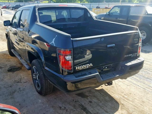 5FPYK1F70DB003115 - 2013 HONDA RIDGELINE BLACK photo 3