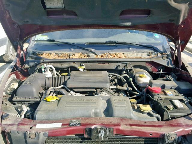 1B7GL22N61S196137 - 2001 DODGE DAKOTA BURGUNDY photo 7