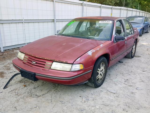 2G1WN54T3P1145215 - 1993 CHEVROLET LUMINA EUR RED photo 2