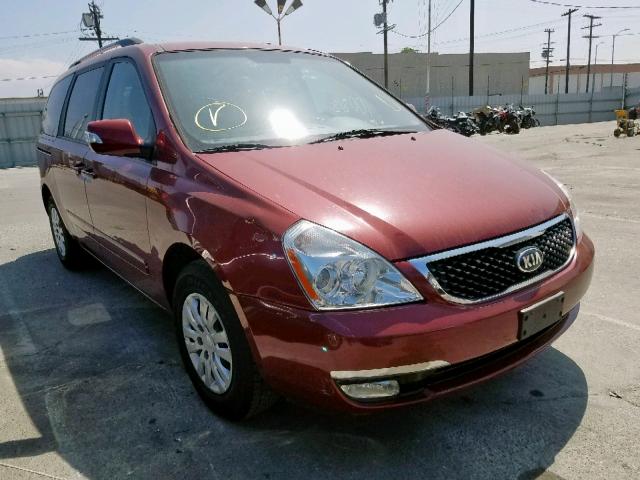 KNDMG4C74E6554644 - 2014 KIA SEDONA LX RED photo 1