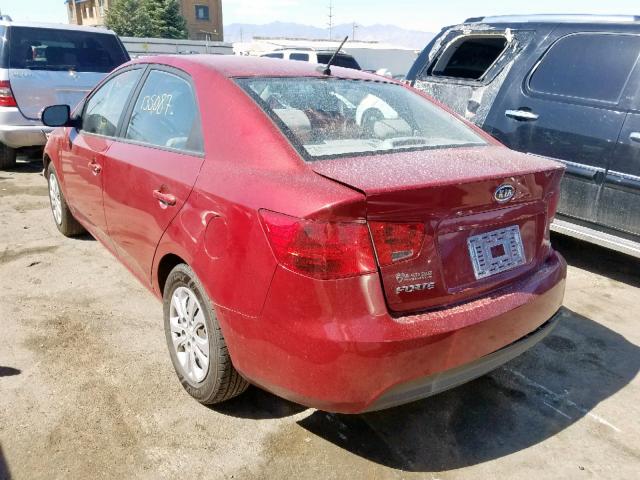 KNAFU4A25A5144666 - 2010 KIA FORTE EX RED photo 3