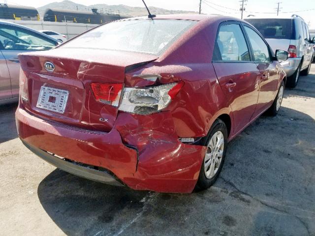 KNAFU4A25A5144666 - 2010 KIA FORTE EX RED photo 4