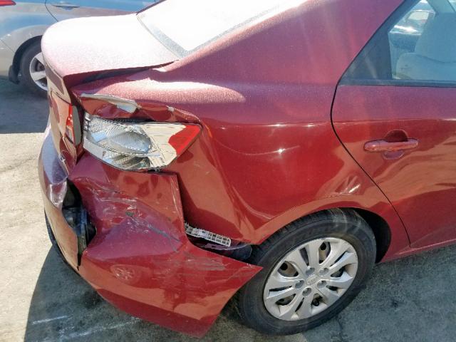 KNAFU4A25A5144666 - 2010 KIA FORTE EX RED photo 9