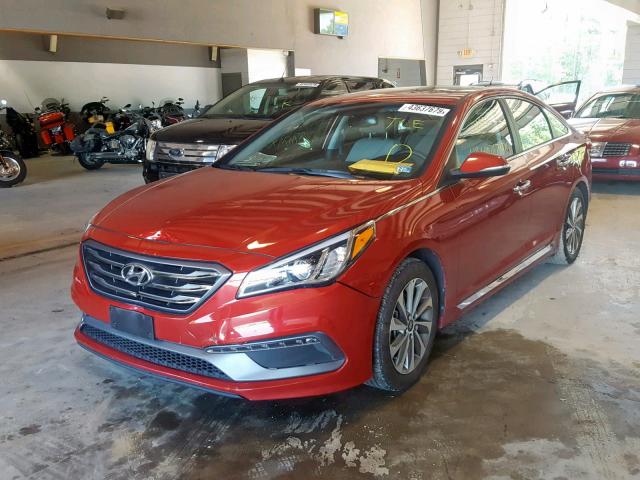 5NPE34AF4HH538285 - 2017 HYUNDAI SONATA SPO RED photo 2