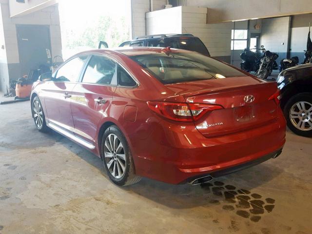 5NPE34AF4HH538285 - 2017 HYUNDAI SONATA SPO RED photo 3