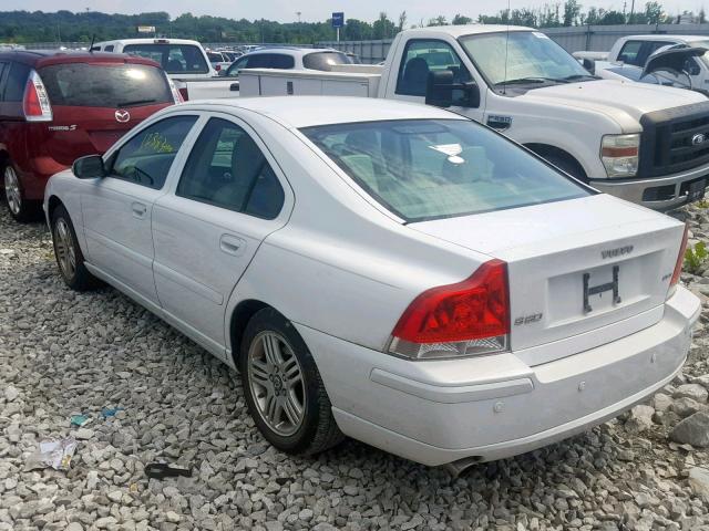 YV1RS592672641729 - 2007 VOLVO S60 2.5T WHITE photo 3