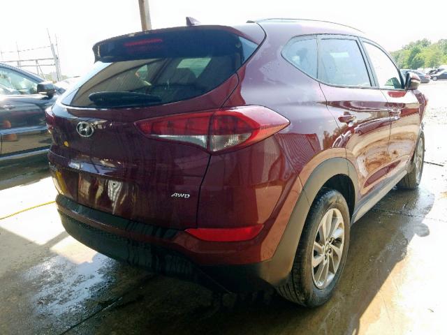 KM8J3CA41JU813741 - 2018 HYUNDAI TUCSON SEL RED photo 4