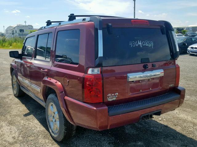 1J8HG58287C575076 - 2007 JEEP COMMANDER BURGUNDY photo 3