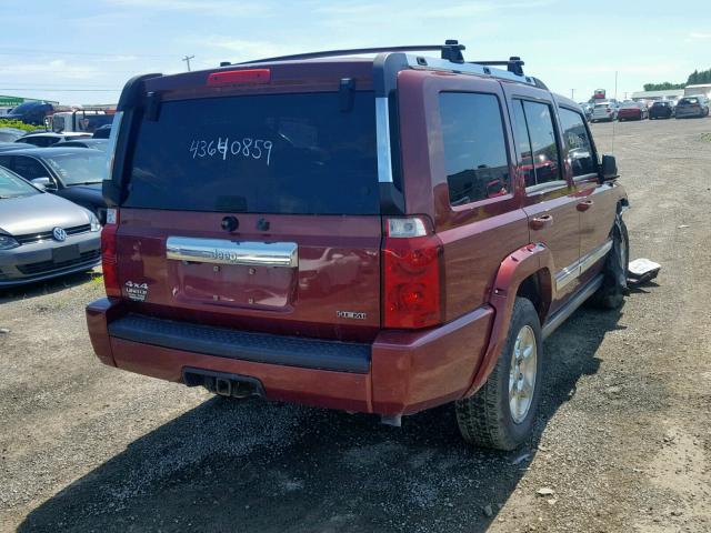 1J8HG58287C575076 - 2007 JEEP COMMANDER BURGUNDY photo 4