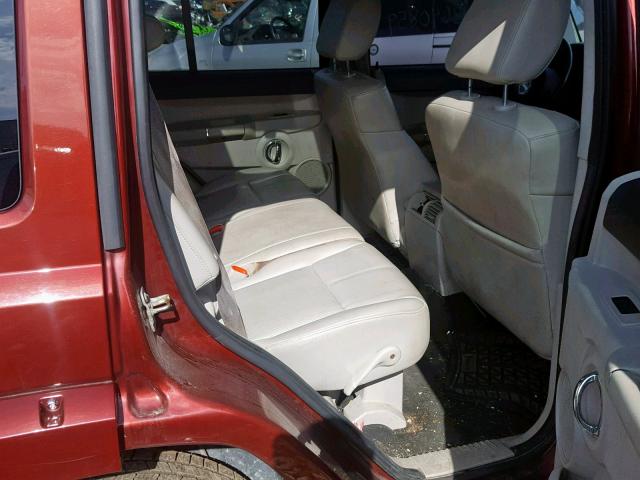 1J8HG58287C575076 - 2007 JEEP COMMANDER BURGUNDY photo 6