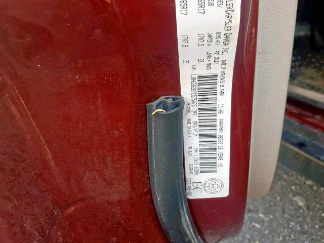 1J8HG58287C575076 - 2007 JEEP COMMANDER BURGUNDY photo 9