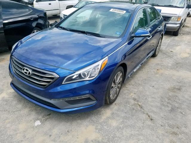 5NPE34AF3HH525429 - 2017 HYUNDAI SONATA SPO BLUE photo 2