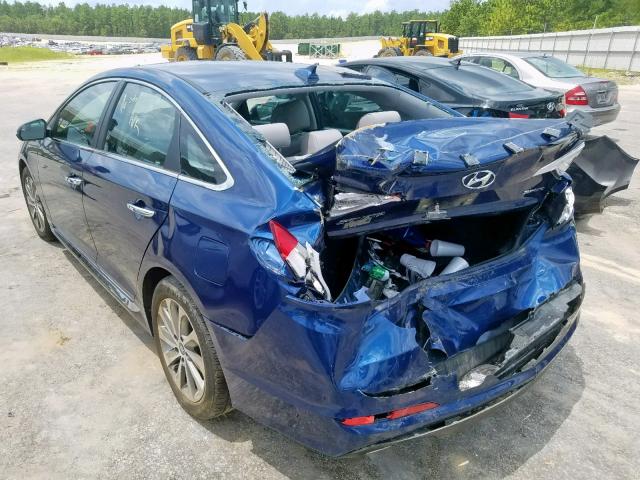 5NPE34AF3HH525429 - 2017 HYUNDAI SONATA SPO BLUE photo 3