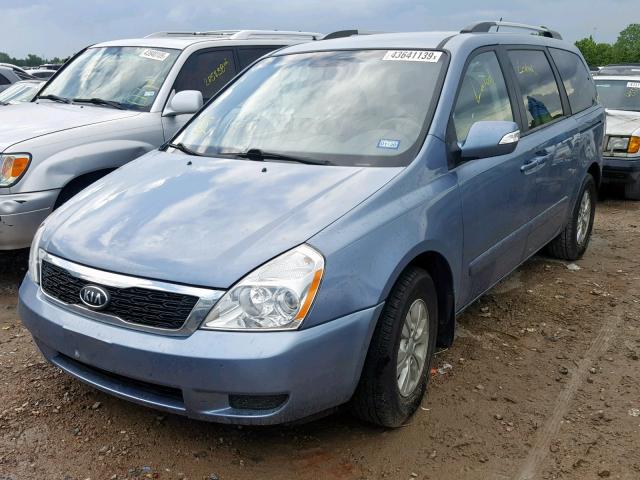 KNDMG4C75C6421713 - 2012 KIA SEDONA LX BLUE photo 2