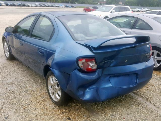 1B3ES56C62D608682 - 2002 DODGE NEON ES BLUE photo 3