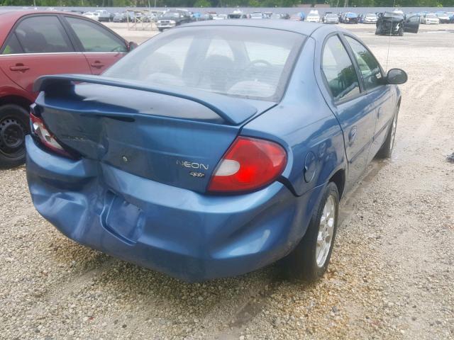 1B3ES56C62D608682 - 2002 DODGE NEON ES BLUE photo 4