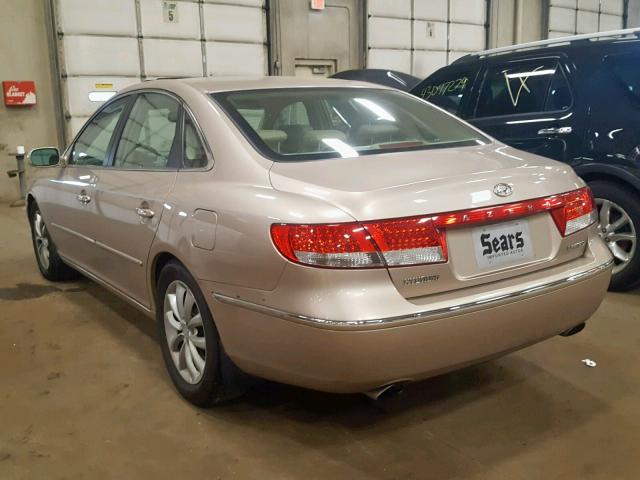 KMHFC46F36A128610 - 2006 HYUNDAI AZERA SE CREAM photo 3