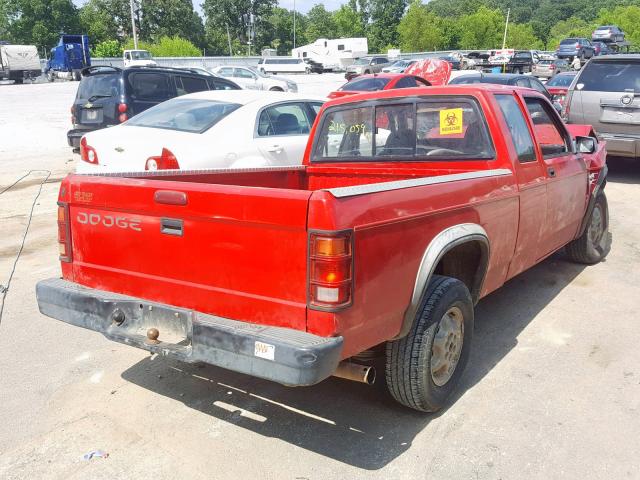 1B7GL23X7RW119636 - 1994 DODGE DAKOTA RED photo 4