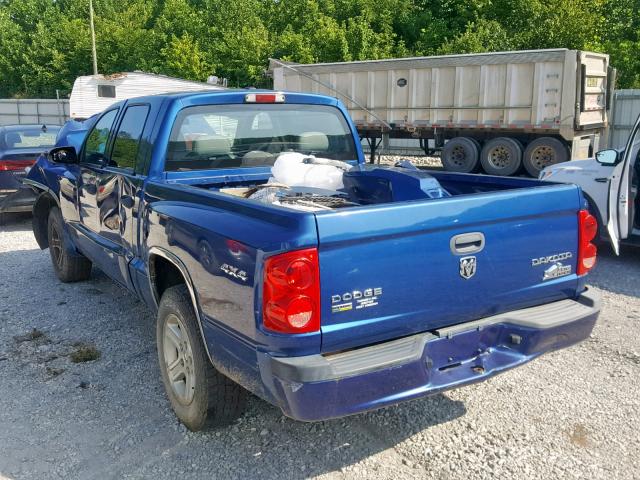 1D7HW38P89S776145 - 2009 DODGE DAKOTA SXT BLUE photo 3