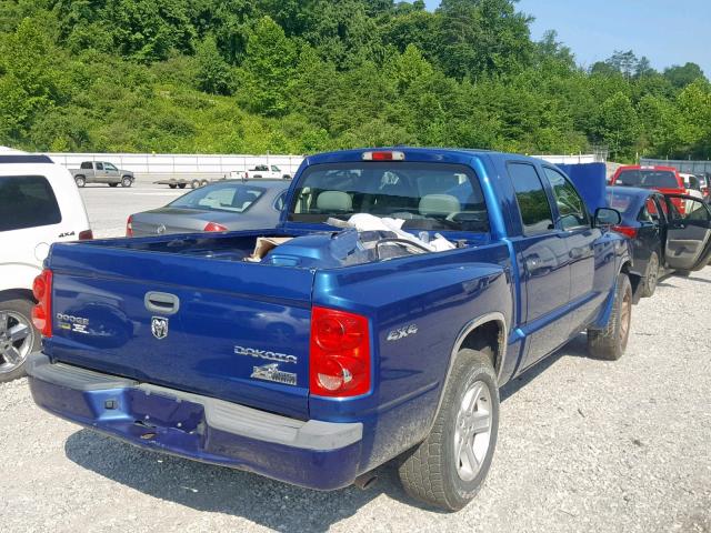 1D7HW38P89S776145 - 2009 DODGE DAKOTA SXT BLUE photo 4