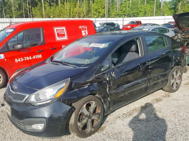 KNADN4A35C6045081 - 2012 KIA RIO EX BLACK photo 2