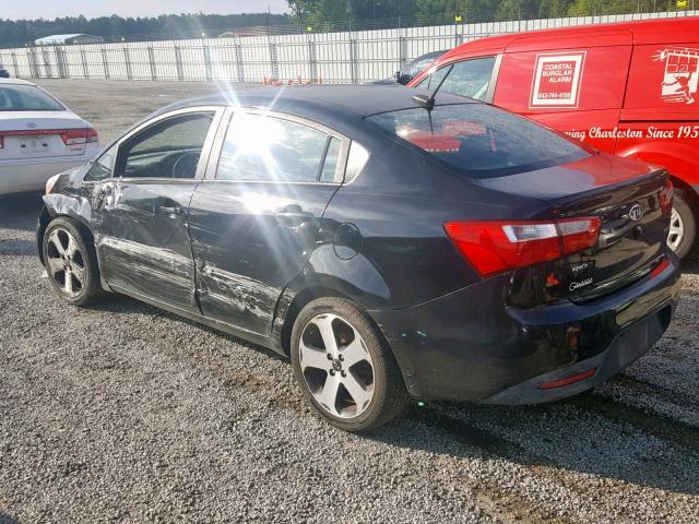 KNADN4A35C6045081 - 2012 KIA RIO EX BLACK photo 3