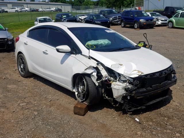 KNAFX4A89E5090953 - 2014 KIA FORTE EX WHITE photo 1