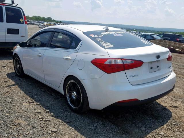 KNAFX4A89E5090953 - 2014 KIA FORTE EX WHITE photo 3