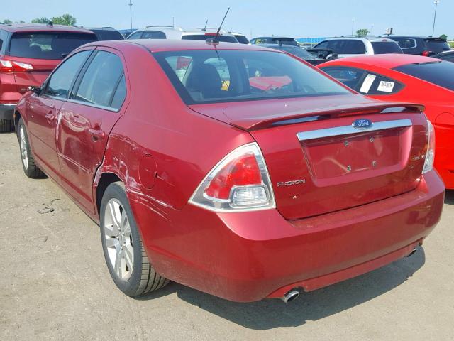 3FAHP08169R103499 - 2009 FORD FUSION SEL RED photo 3