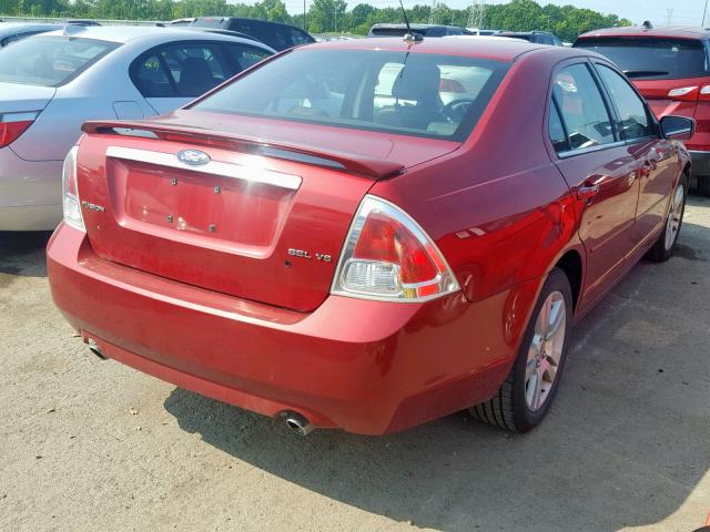 3FAHP08169R103499 - 2009 FORD FUSION SEL RED photo 4