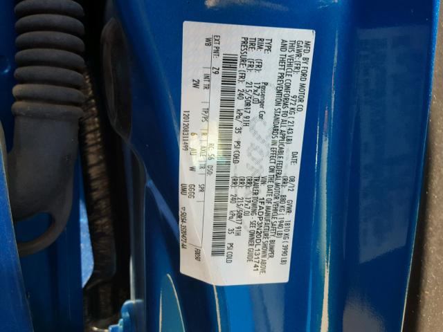 1FADP3N20DL131741 - 2013 FORD FOCUS TITA BLUE photo 10