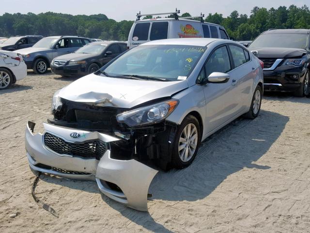 KNAFX4A86F5331286 - 2015 KIA FORTE EX SILVER photo 2