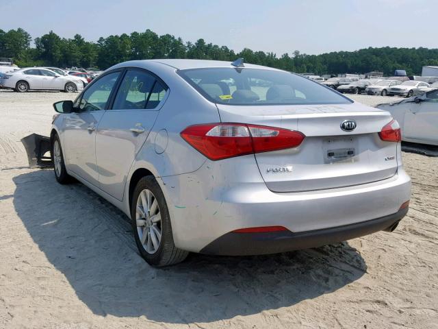 KNAFX4A86F5331286 - 2015 KIA FORTE EX SILVER photo 3