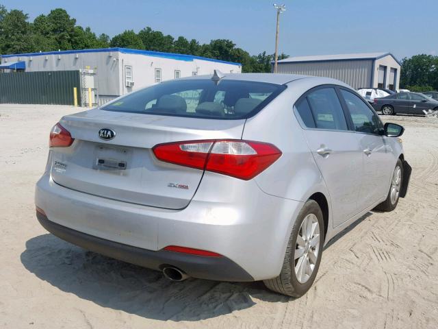 KNAFX4A86F5331286 - 2015 KIA FORTE EX SILVER photo 4