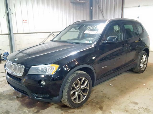 5UXWX7C55E0E76789 - 2014 BMW X3 XDRIVE3 BLACK photo 2