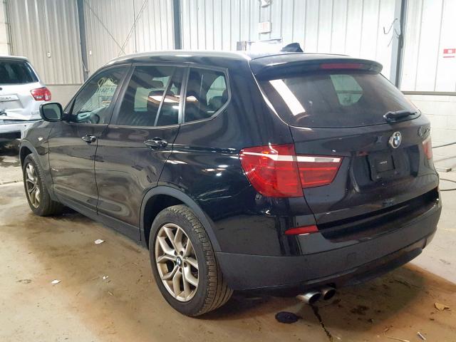 5UXWX7C55E0E76789 - 2014 BMW X3 XDRIVE3 BLACK photo 3