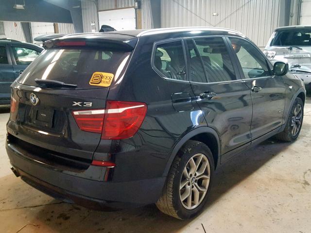 5UXWX7C55E0E76789 - 2014 BMW X3 XDRIVE3 BLACK photo 4