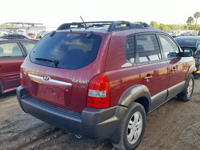 KM8JN12D07U666253 - 2007 HYUNDAI TUCSON SE MAROON photo 4