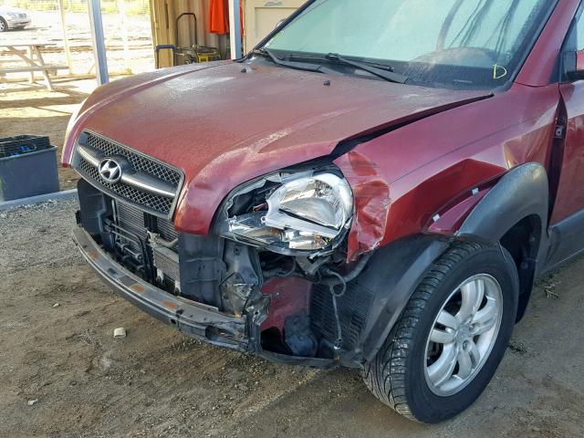 KM8JN12D07U666253 - 2007 HYUNDAI TUCSON SE MAROON photo 9