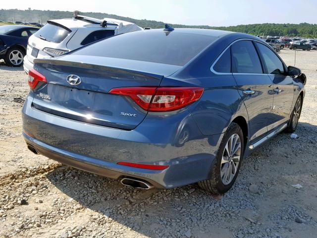 5NPE34AF4FH215447 - 2015 HYUNDAI SONATA SPO BLUE photo 4