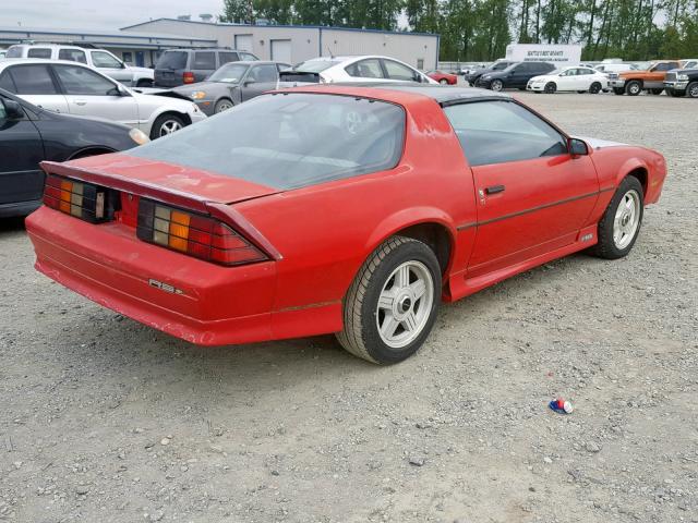 1G1FP23EXML160568 - 1991 CHEVROLET CAMARO RS RED photo 4