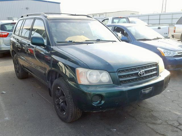 JTEGF21A320034349 - 2002 TOYOTA HIGHLANDER GREEN photo 1