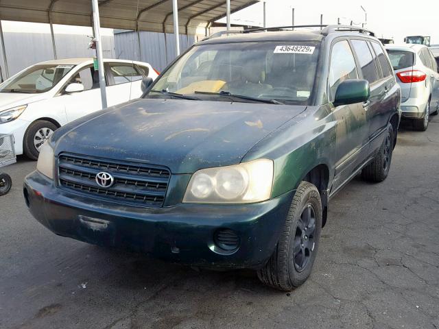 JTEGF21A320034349 - 2002 TOYOTA HIGHLANDER GREEN photo 2