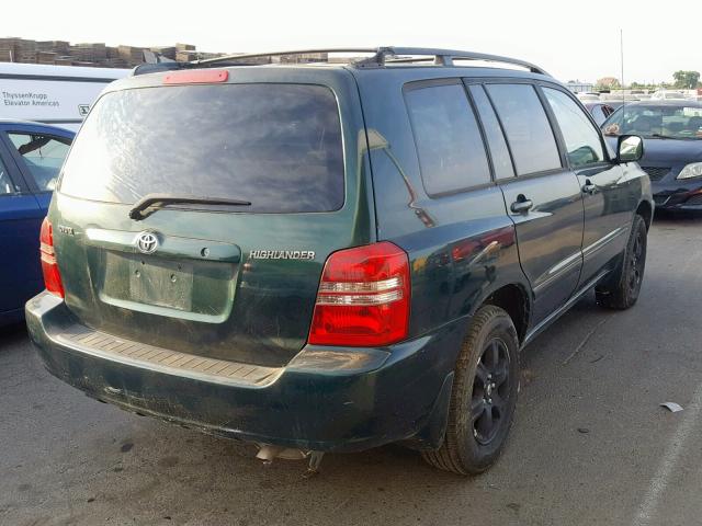 JTEGF21A320034349 - 2002 TOYOTA HIGHLANDER GREEN photo 4