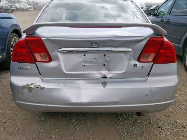 2HGES16331H917987 - 2001 HONDA CIVIC DX SILVER photo 9