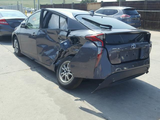 JTDKARFU9H3031584 - 2017 TOYOTA PRIUS GRAY photo 9