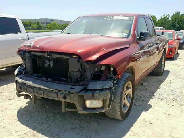 1C6RD6FT4CS258702 - 2012 DODGE RAM 1500 S MAROON photo 2