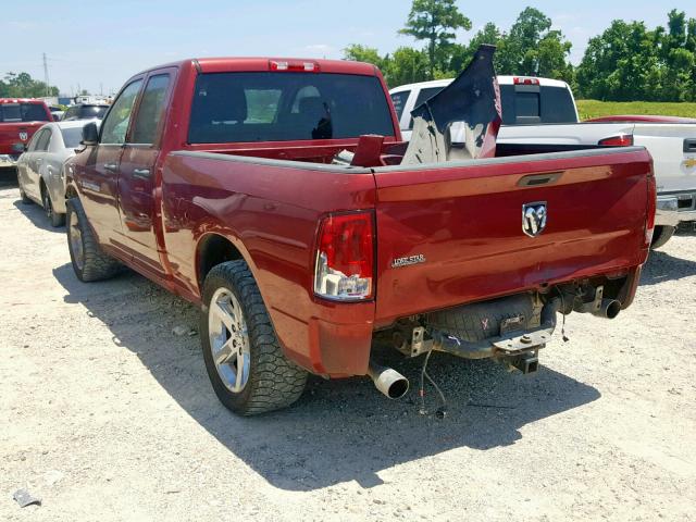 1C6RD6FT4CS258702 - 2012 DODGE RAM 1500 S MAROON photo 3